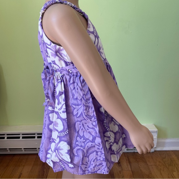 KYS MADE IN HAWAII PURPLE HIBISCUS FLOWER GRAPHIC PRINT DRESS SIZE 4T BEACH SURF - Picture 4 of 6